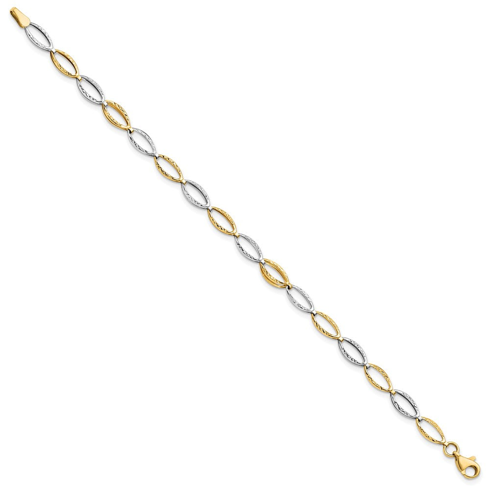 10K Two-tone Diamond-cut Bracelet