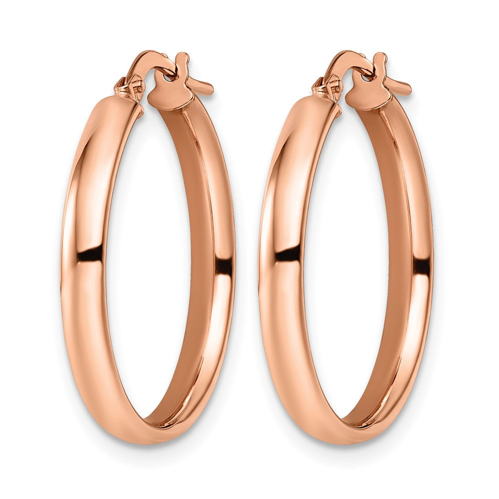 10K Rose Gold Polished Hoop Earrings