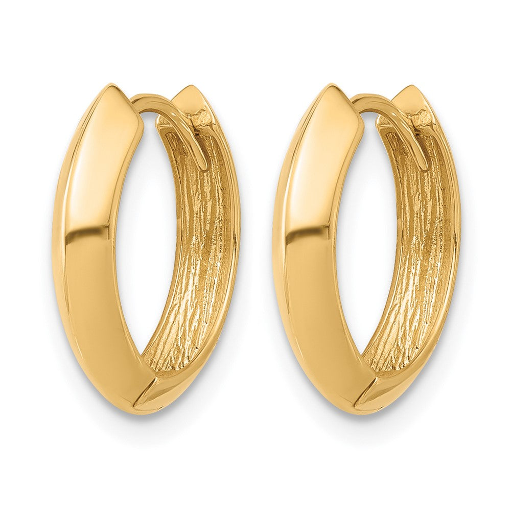 10K Polished Hinged Huggie Earrings