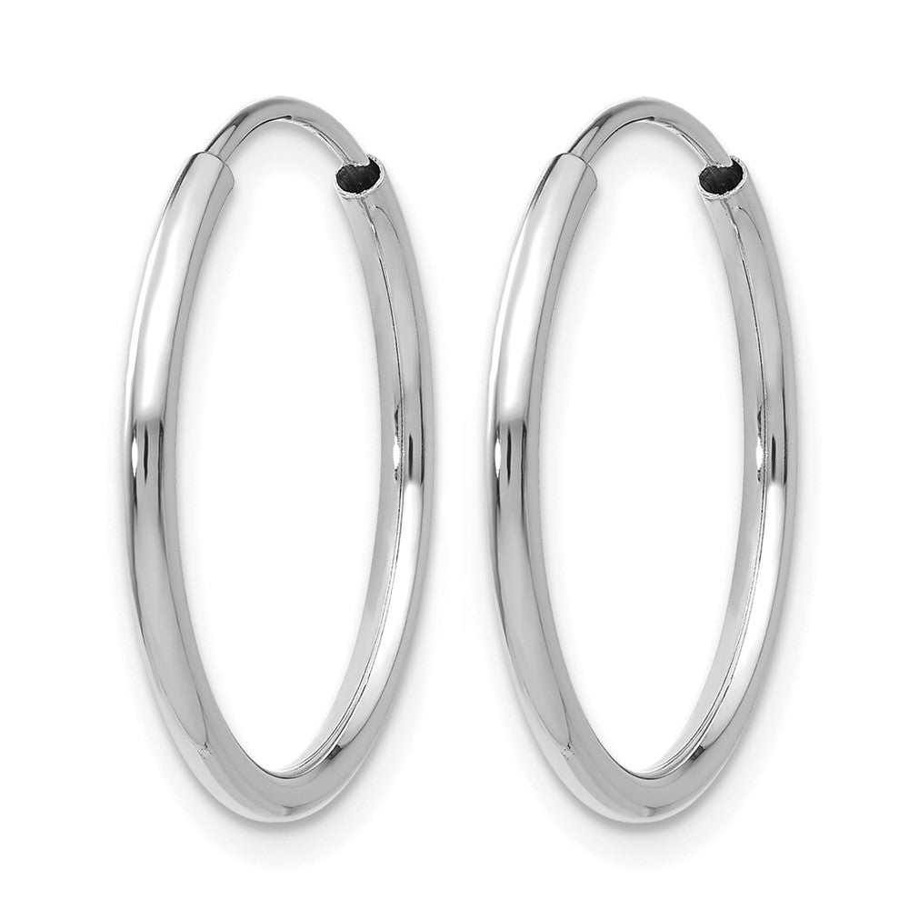 10K White Gold 1.5mm Polished Endless Hoop Earrings