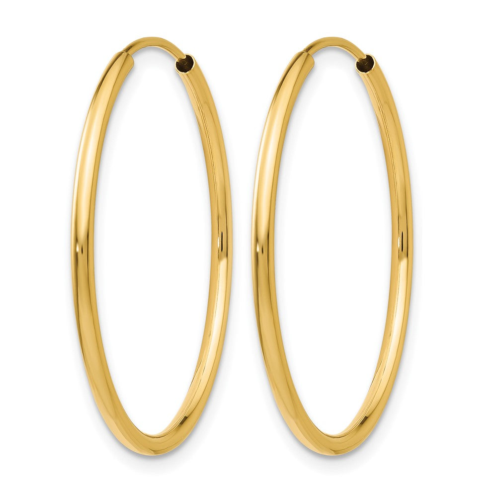 10K 1.5mm Polished Round Endless Hoop Earrings