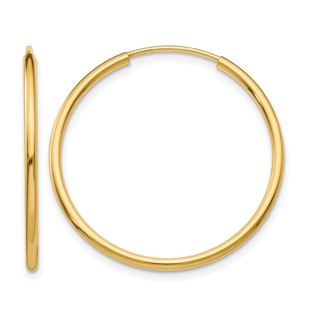 10K 1.5mm Polished Round Endless Hoop Earrings