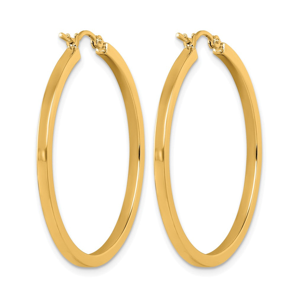 10K 2mm Square Tube Hoop Earrings