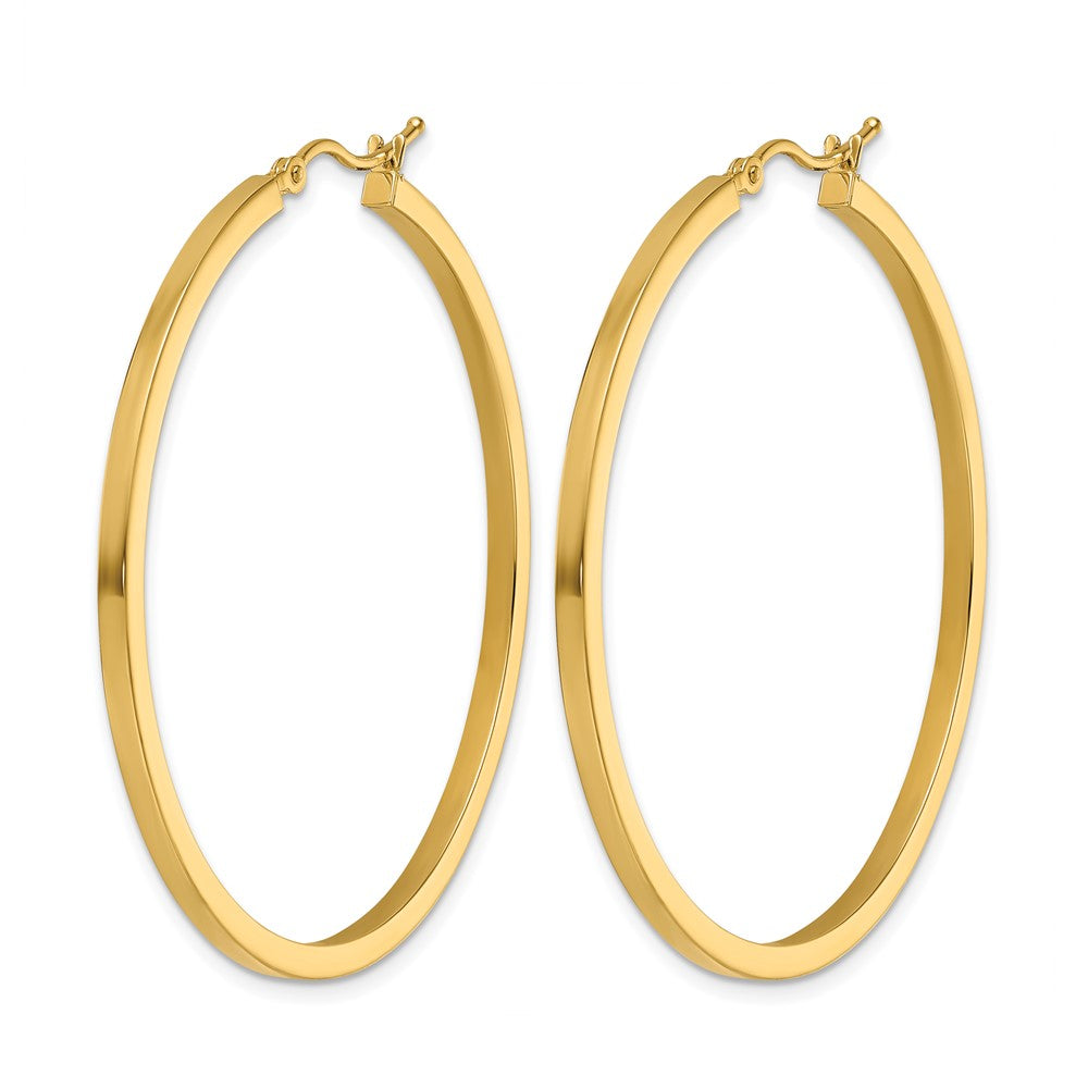 10K 2mm Square Tube Hoop Earrings