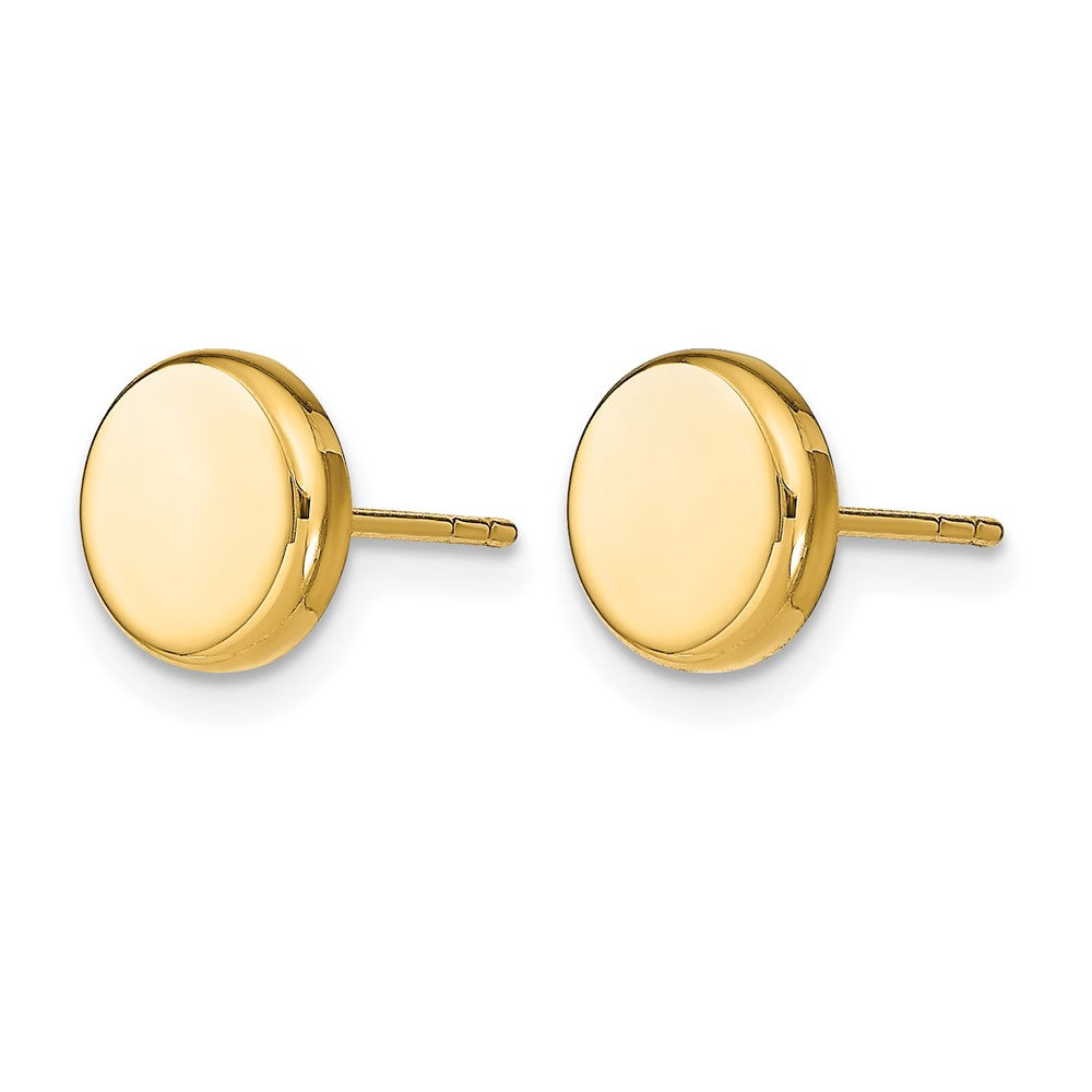 10K Polished Button Post Earrings