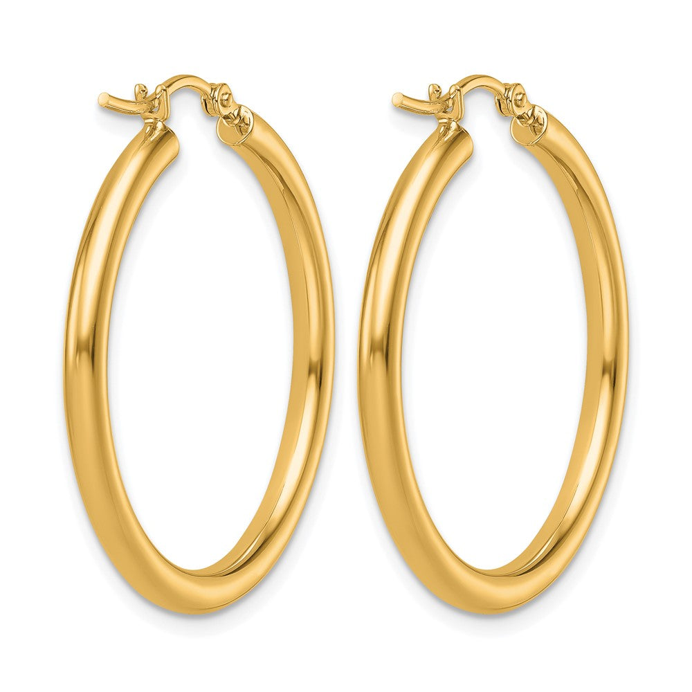 10K Polished 2.5mm Lightweight Tube Hoop Earrings