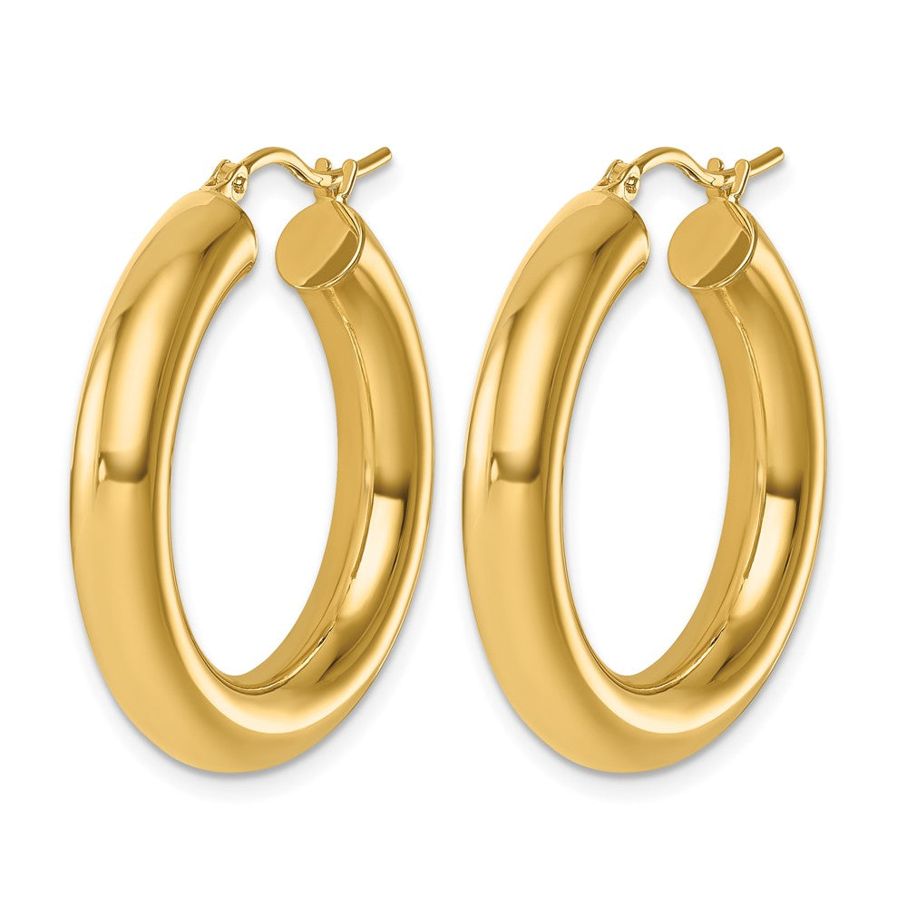 10K Polished 5mm Polished Hoop Earrings