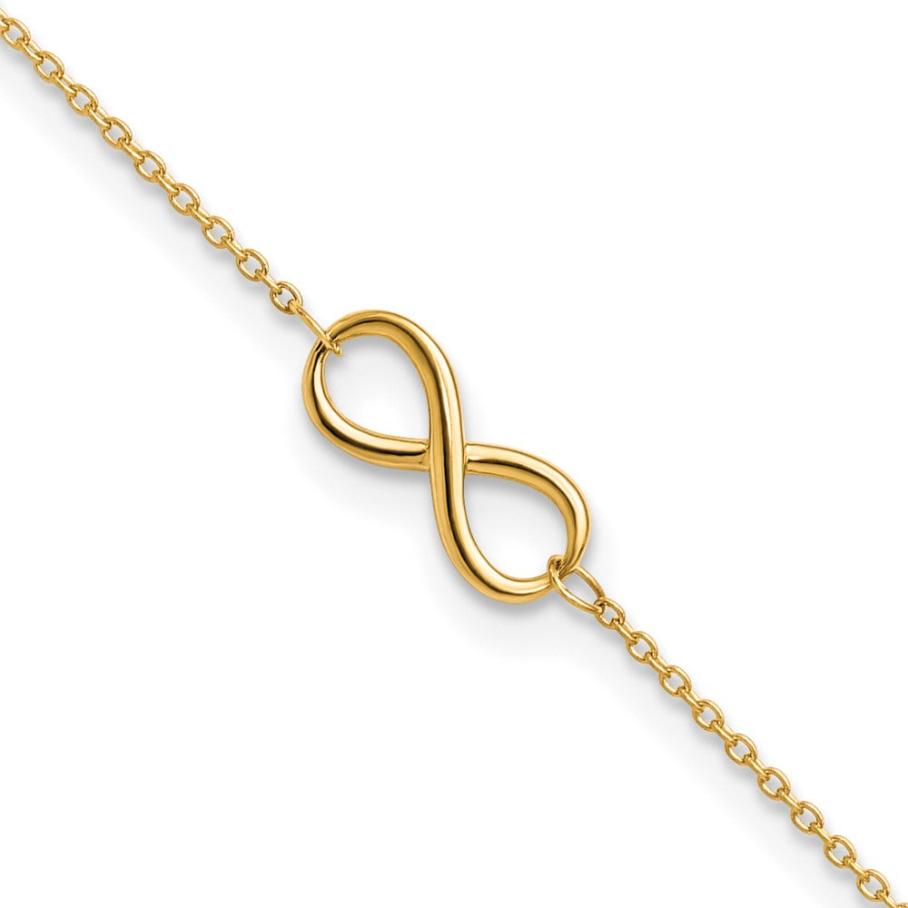 10K Polished Infinity with 1in ext. Bracelet