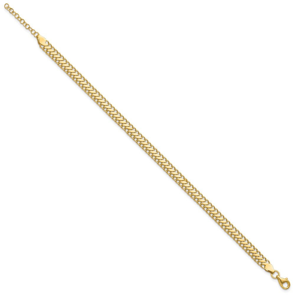 10K Polished Fancy Link with 1in ext. Bracelet
