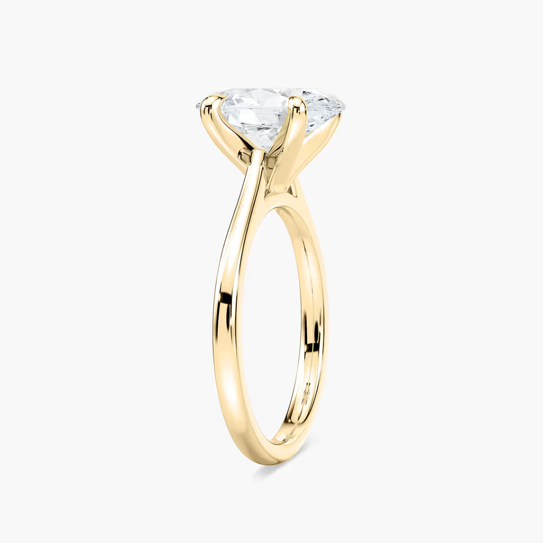 Oval Dior Claw Prong Solitaire Stackable