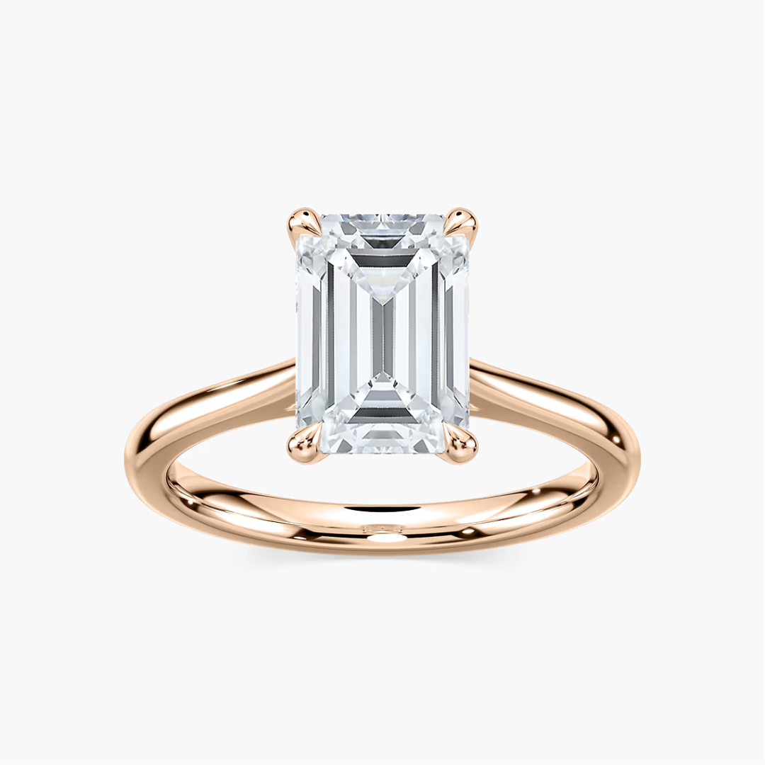*Emerald Dior Claw Prong Solitaire Stackable