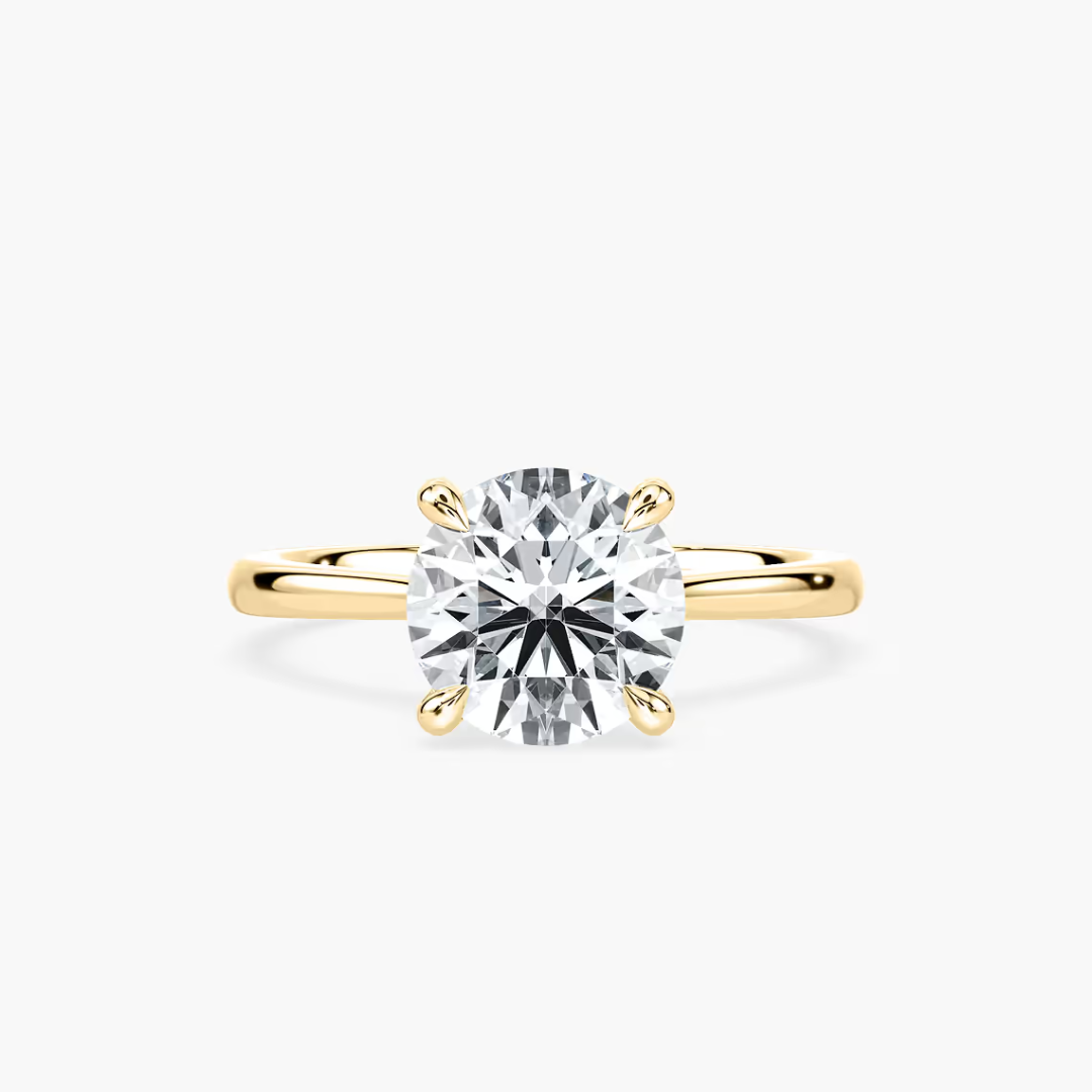 *Round Dior Claw Prong Solitaire Stackable