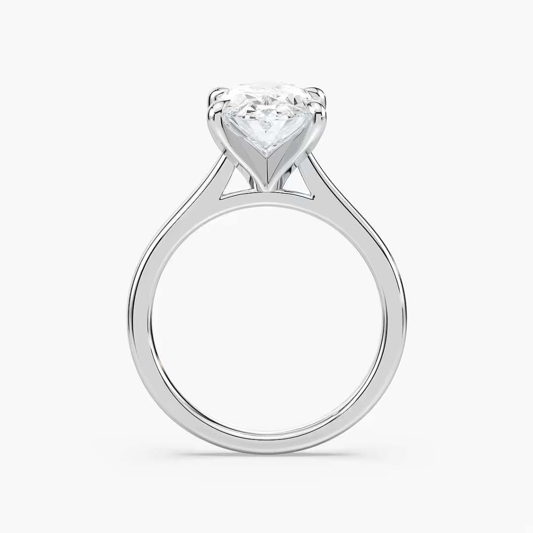 Oval Dior Claw Prong Solitaire Stackable