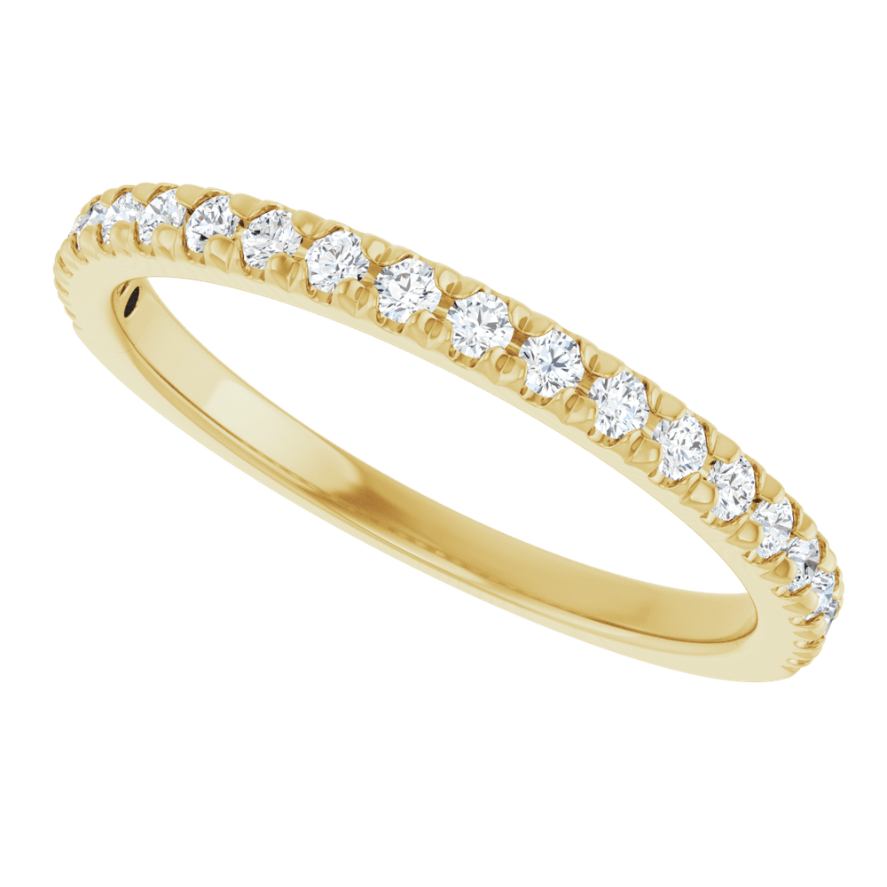 1/4 CTW Natural Diamond French-Set Anniversary Ring 14K Yellow Gold