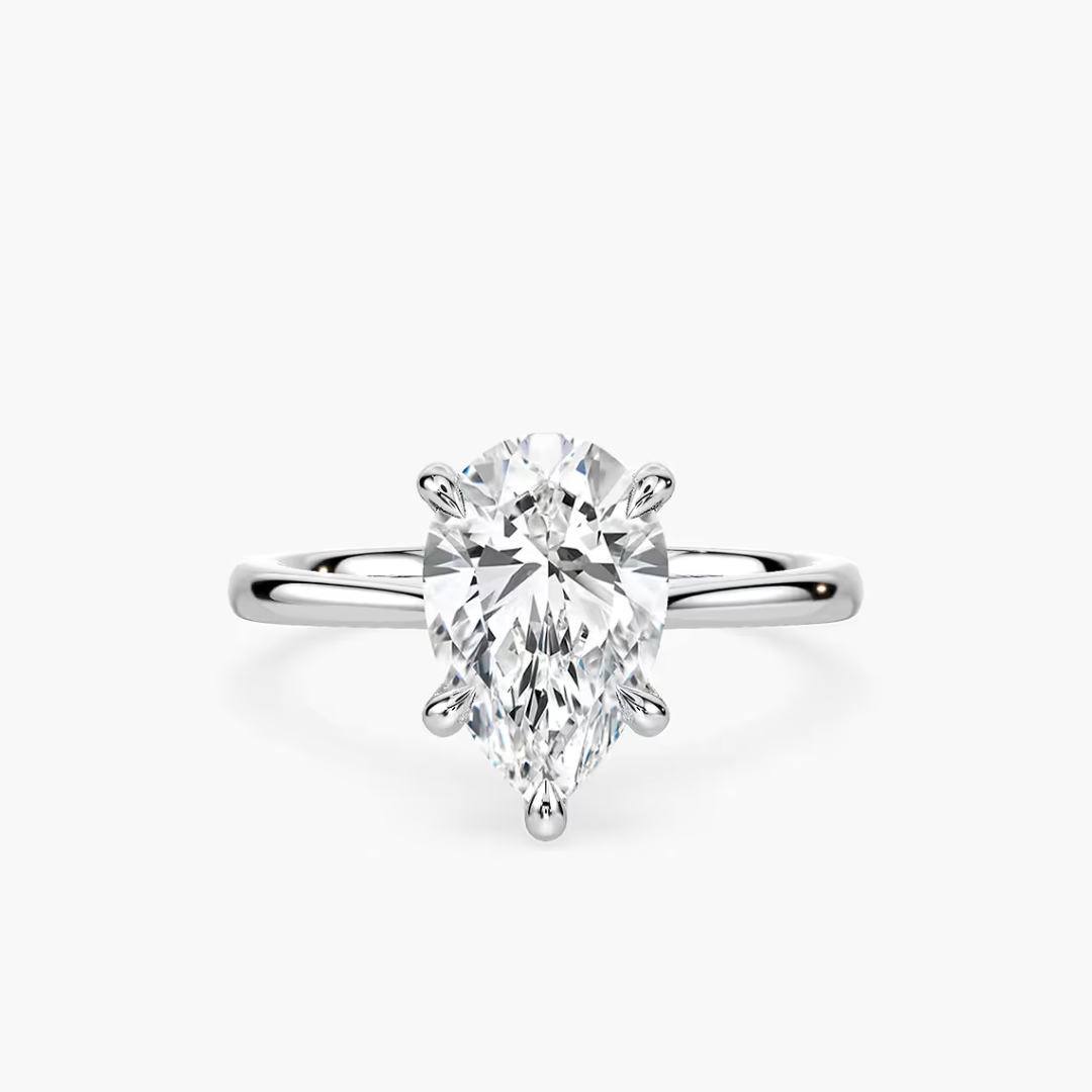 Pear Dior Claw Prong Solitaire Stackable