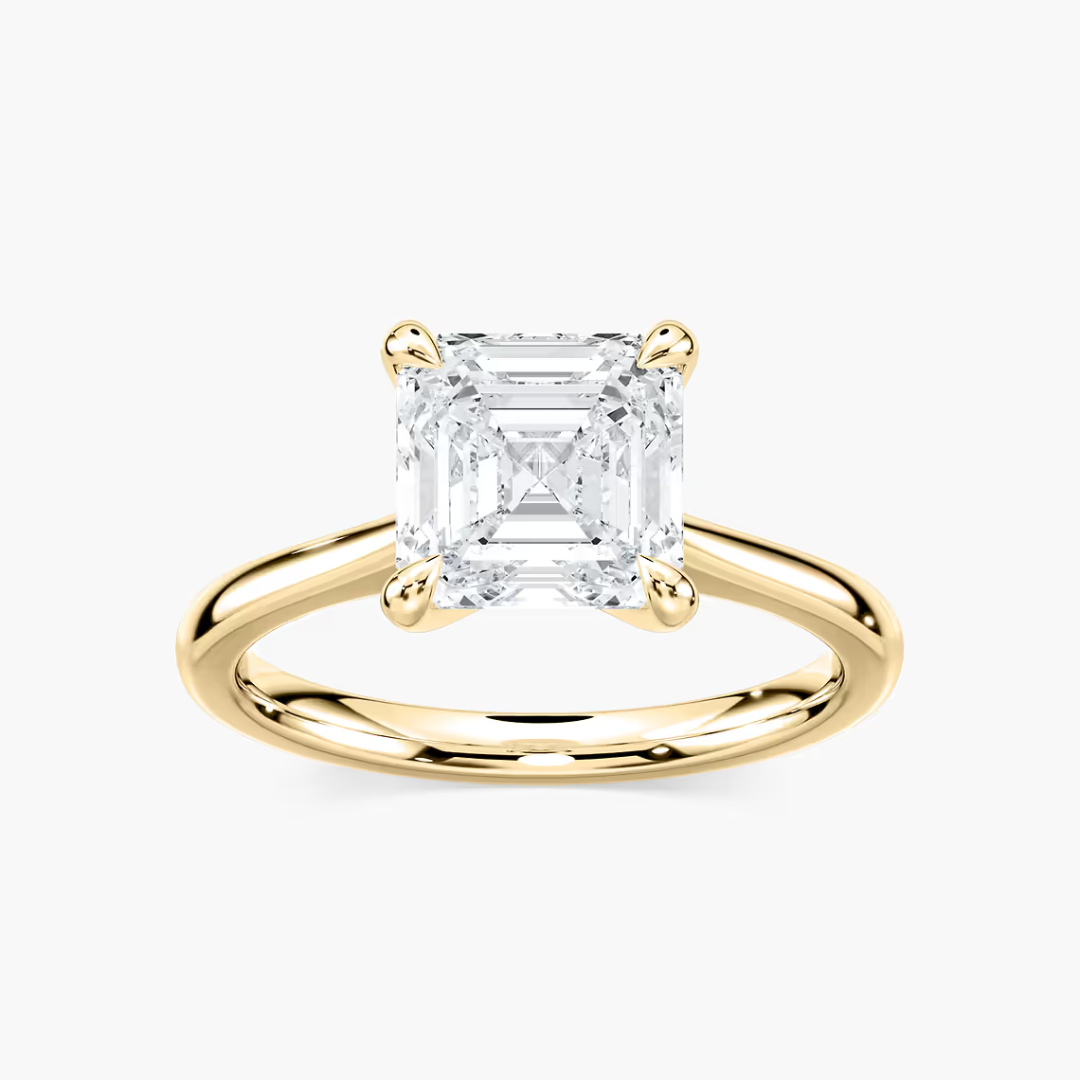 *Asscher Dior Claw Prong Solitaire Stackable