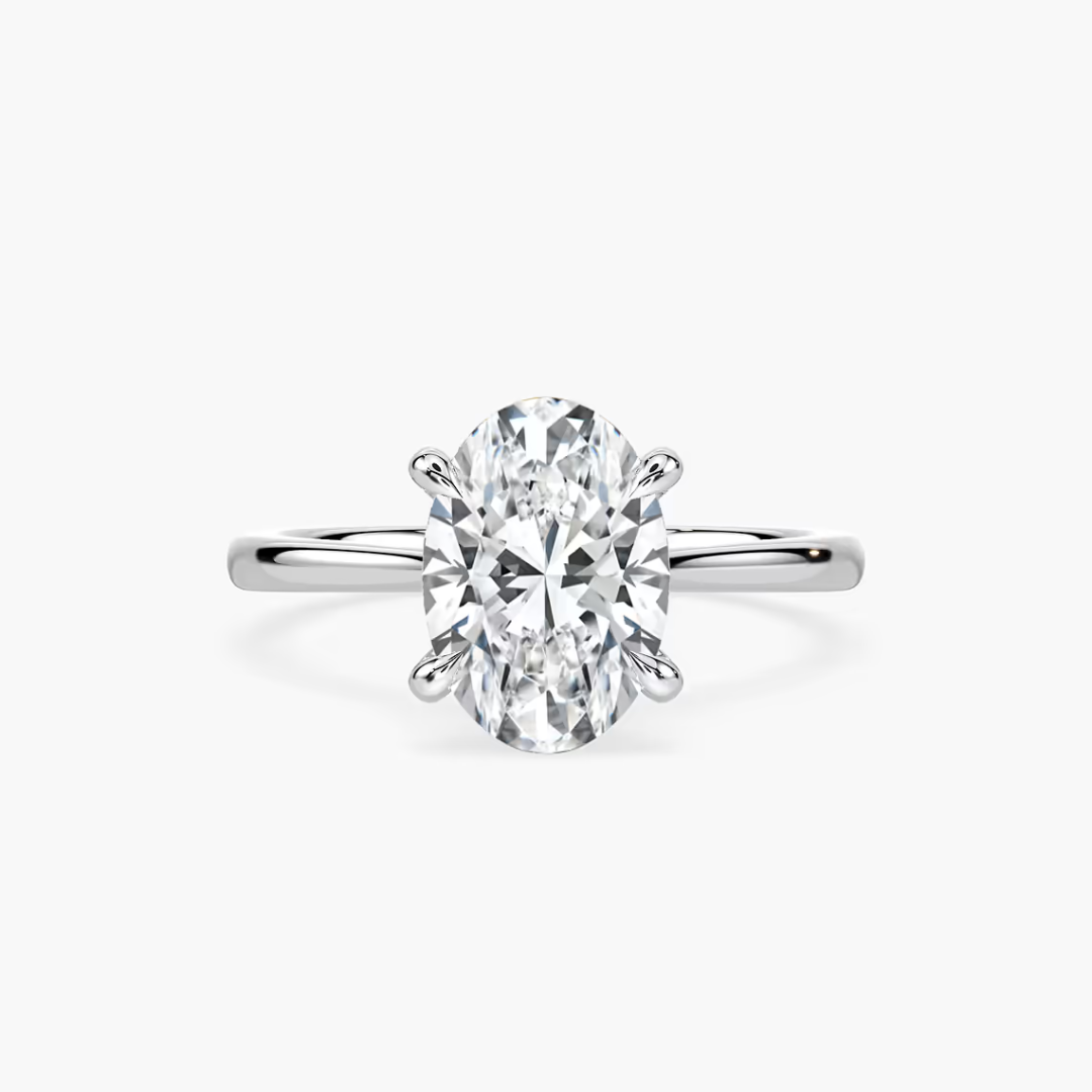 *Oval Dior Claw Prong Solitaire Stackable