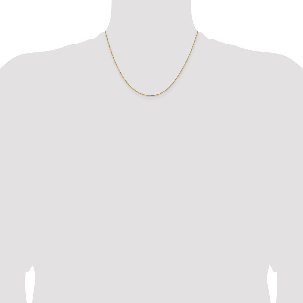14K 1.05mm Diamond-cut Cable Chain