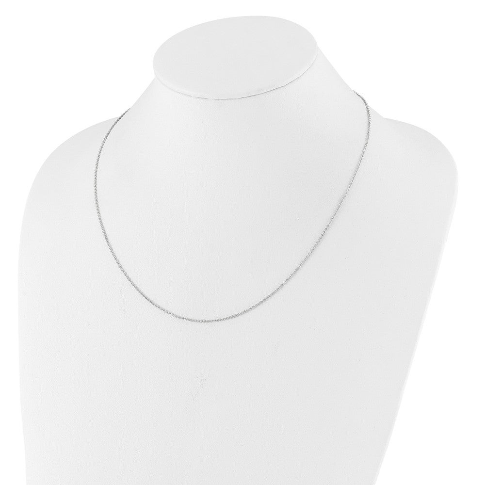 14K White Gold 1.4mm Round Cable 1in+1in Adjustable Chain