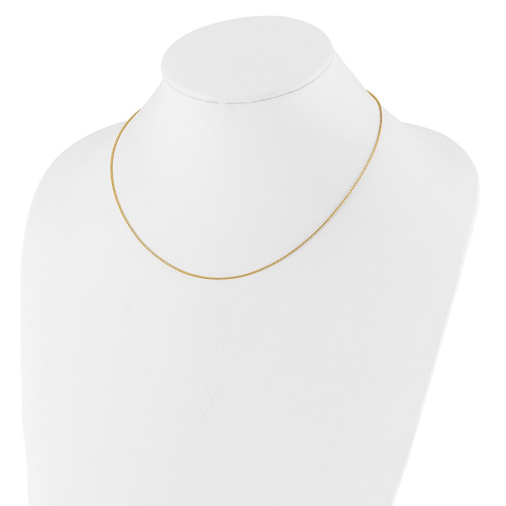14K 1mm Diamond-cut Open Franco 1in+1in Adjustable Chain