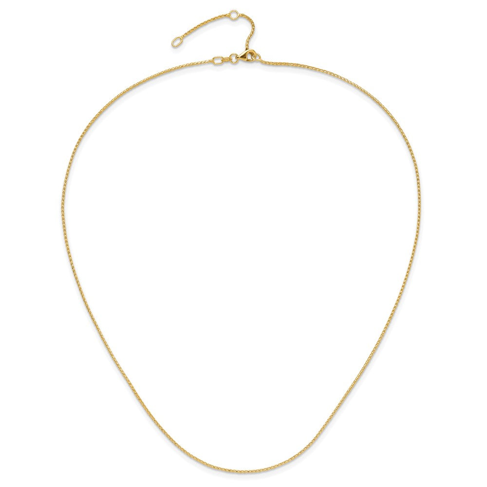 14K 1mm Diamond-cut Open Franco 1in+1in Adjustable Chain