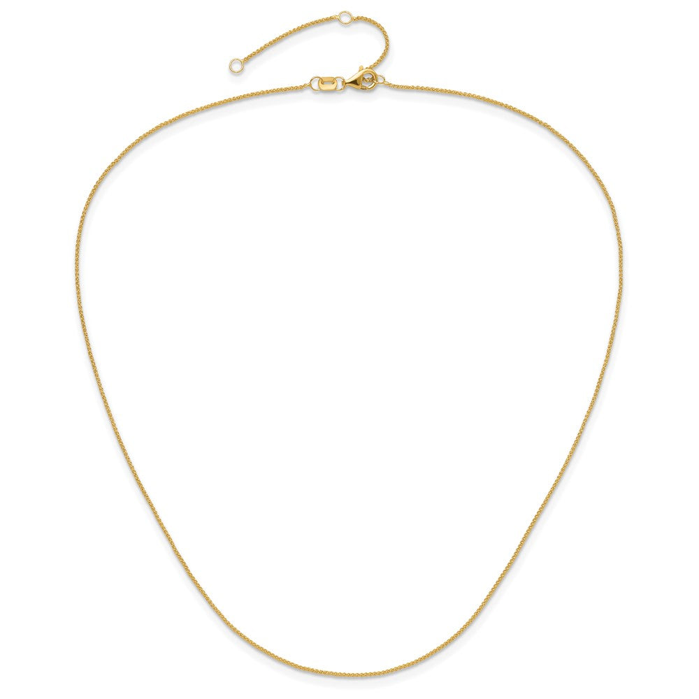 14K .85mm Spiga 1in+1in Adjustable Chain