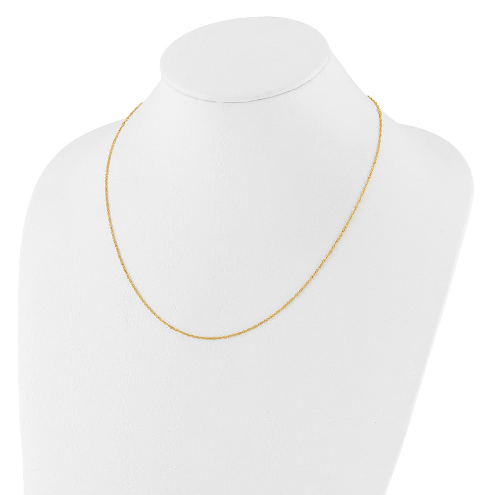 14K 1.0mm Singapore 1in+1in Adjustable Chain