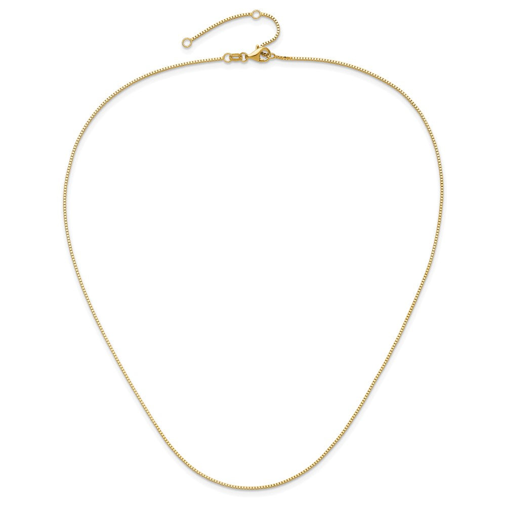14K .95mm Box 2in+2in Adjustable Chain