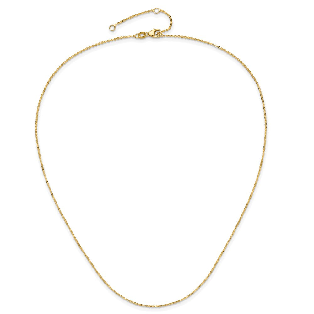 14K 1.2mm Flat Cable 1in+1in Adjustable Chain