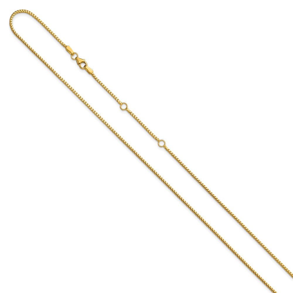 14K 1.25mm Franco 1in+1in Adjustable Chain