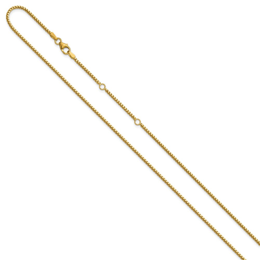 14K 1.5mm Franco 1in+1in Adjustable Chain