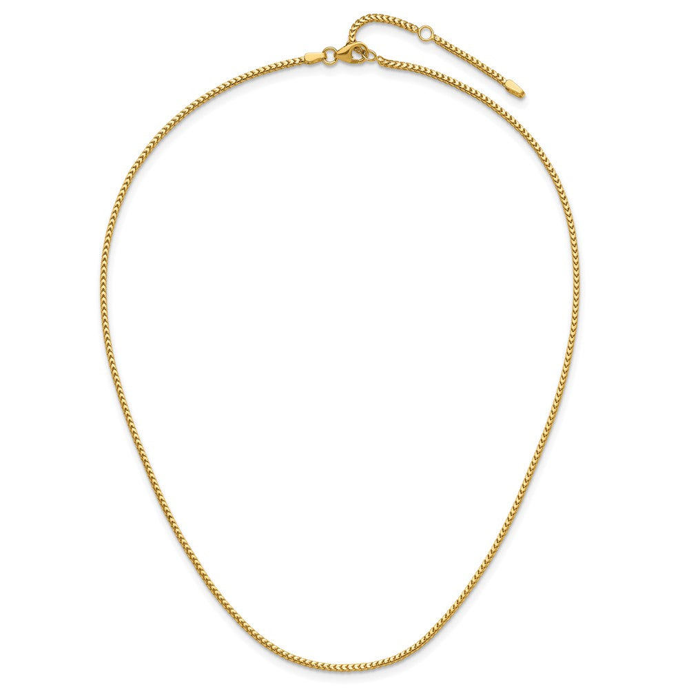14K 1.5mm Franco 1in+1in Adjustable Chain
