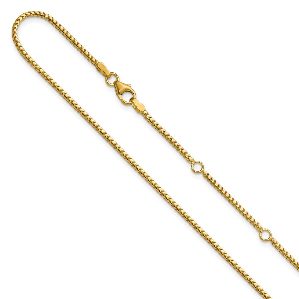 14K 1.5mm Franco 1in+1in Adjustable Chain
