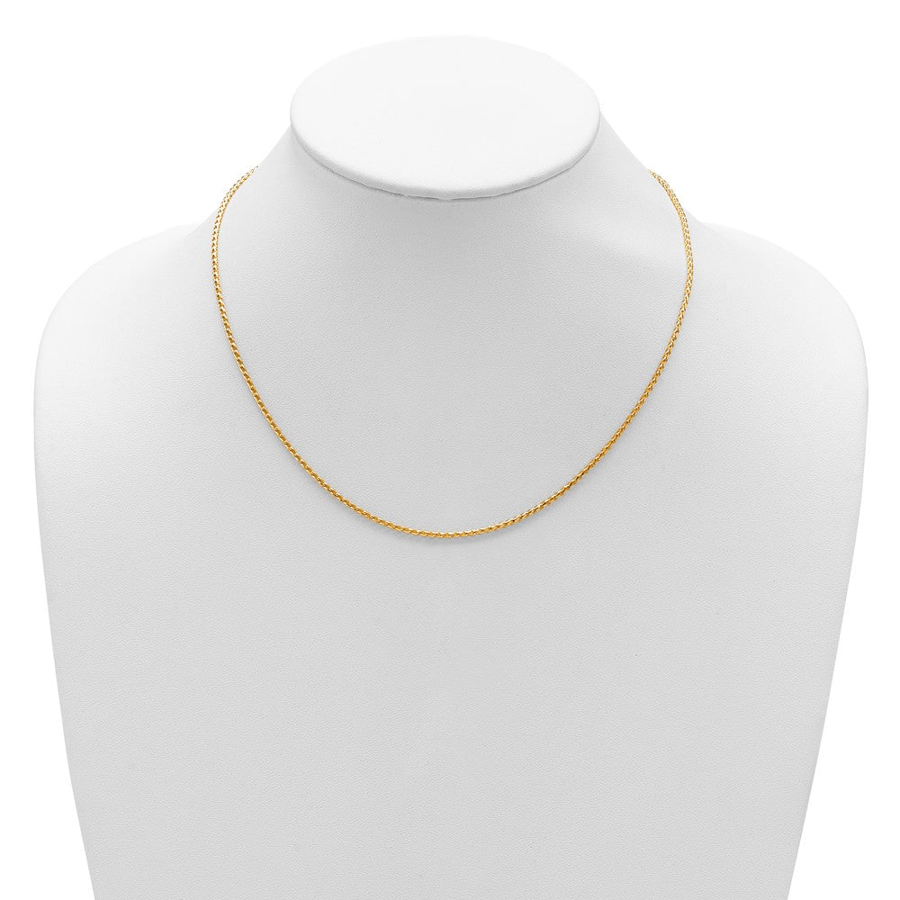 14K 1.65mm Diamond-cut Open Franco 1in+1in Adjustable Chain