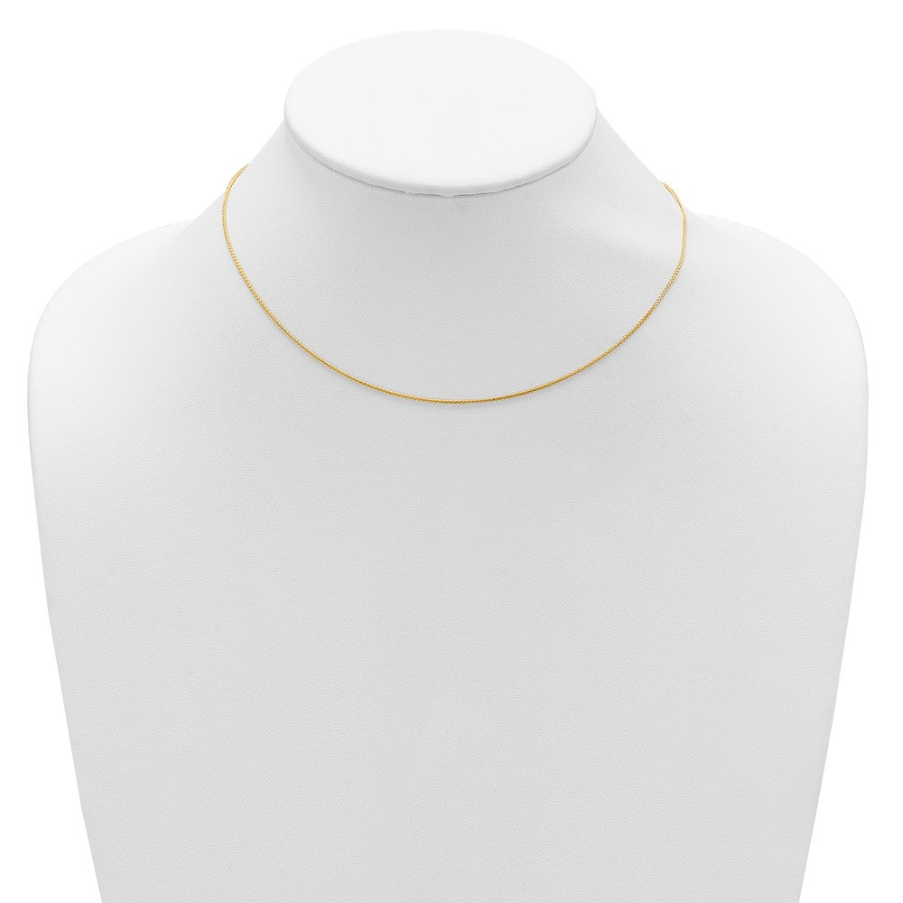 14K 1mm Diamond-cut Spiga 1in+1in Adjustable Chain