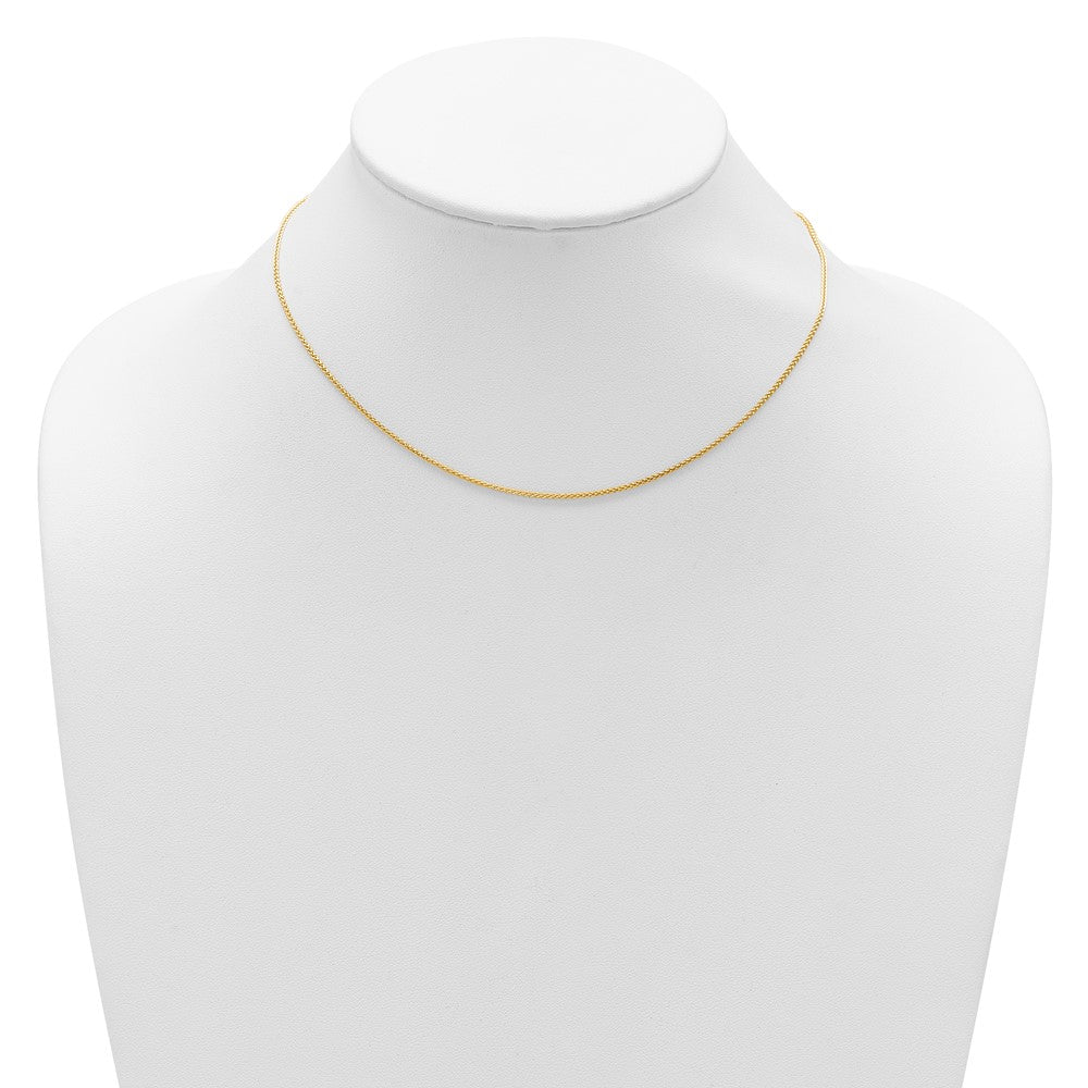 14K 1.25mm Spiga 1in+1in Adjustable Chain