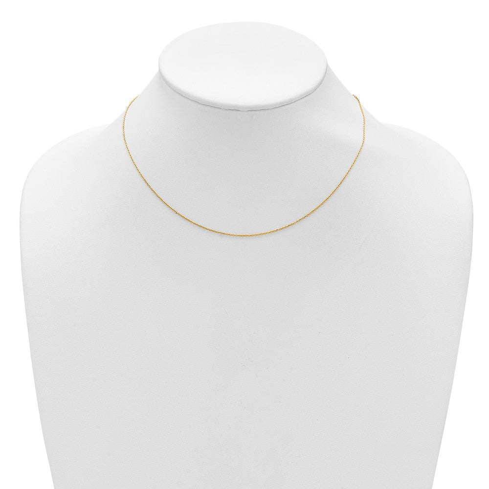 14K 1mm Diamond-cut Square Cable 1in+1in Adjustable Chain