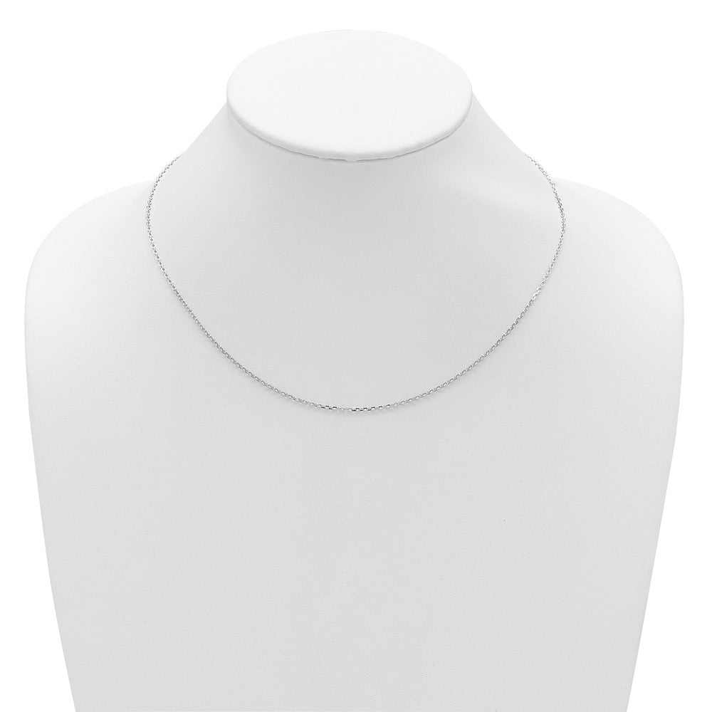 14K White Gold 1.5mm Diamond-cut Square Cable 1in+1in Adjustable Chain