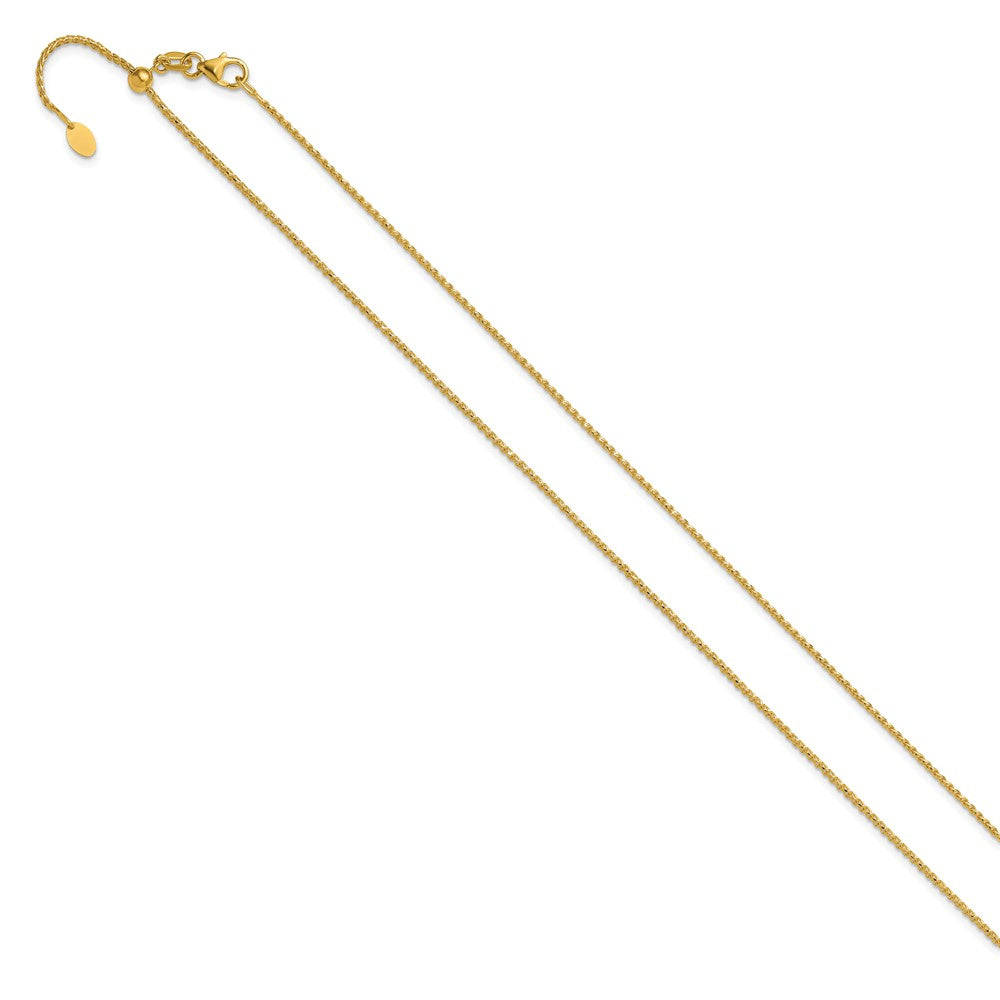 14K Adjustable 1.15mm Diamond-cut Open Franco Chain