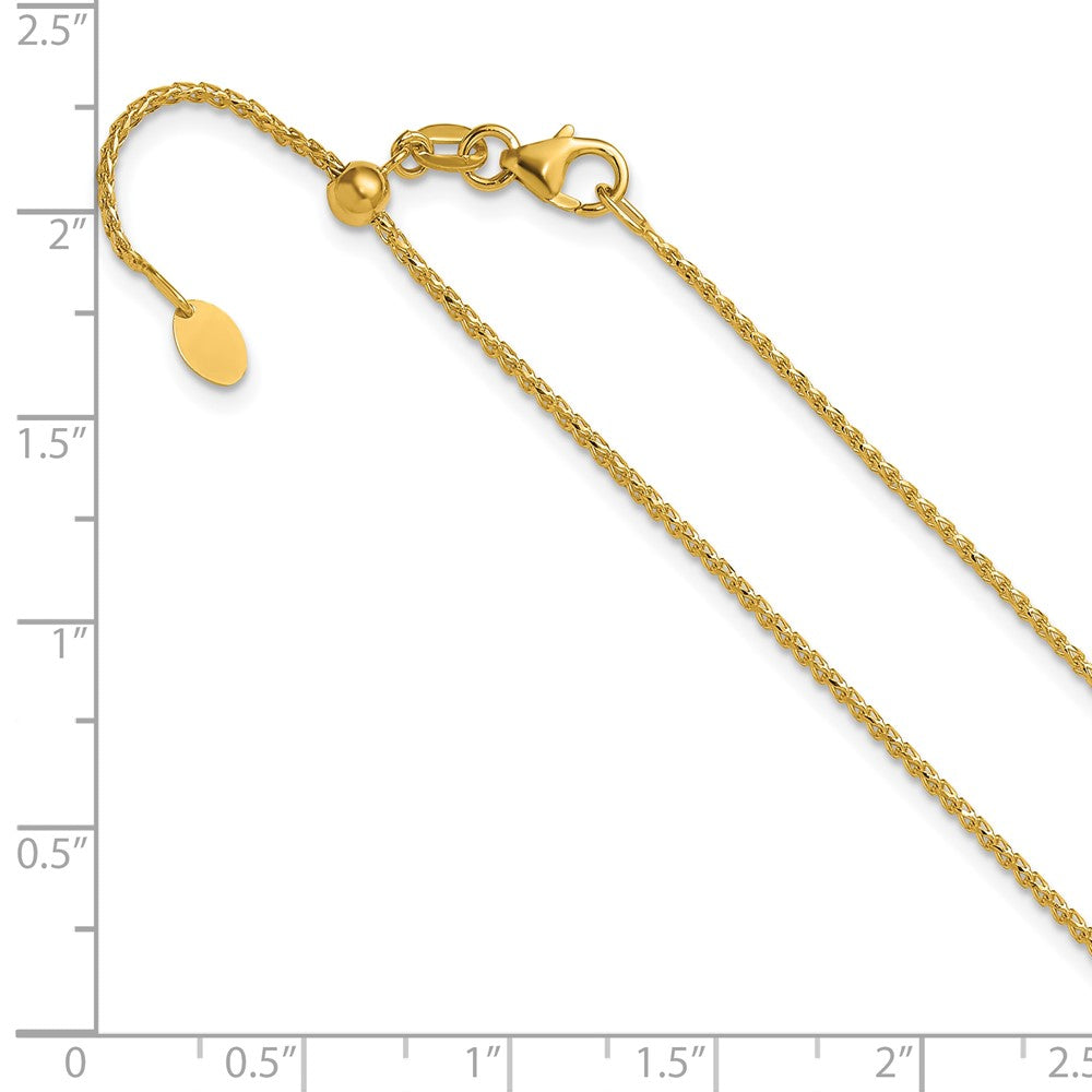 14K Adjustable 1.15mm Diamond-cut Open Franco Chain