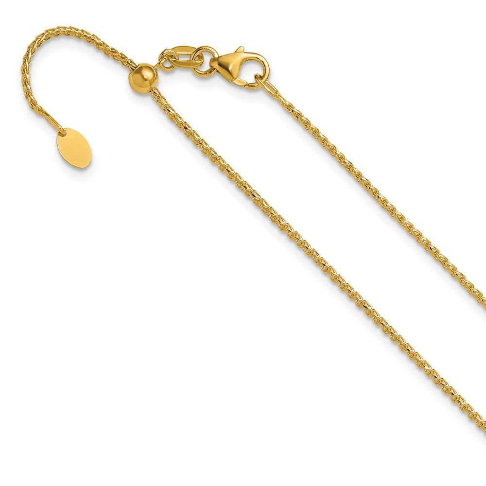 14K Adjustable 1.15mm Diamond-cut Open Franco Chain