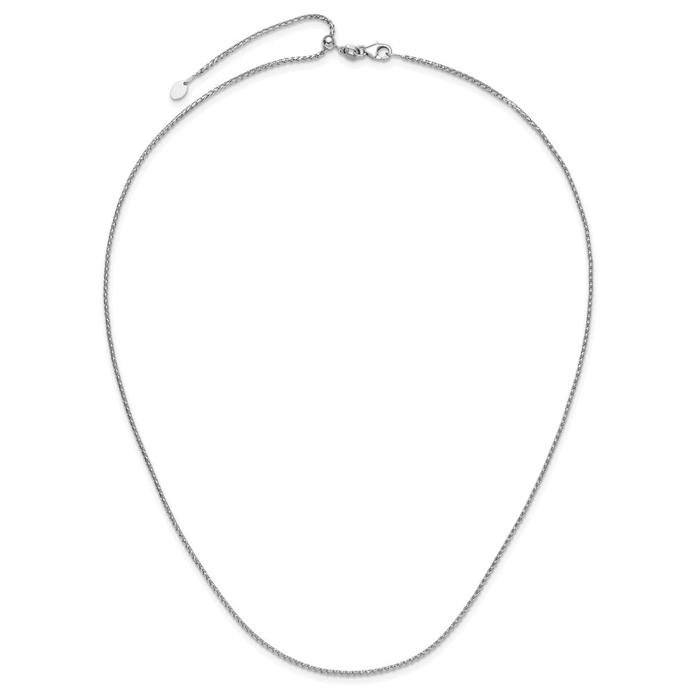 14K White Gold Adjustable 1.4mm Diamond-cut Open Franco Chain