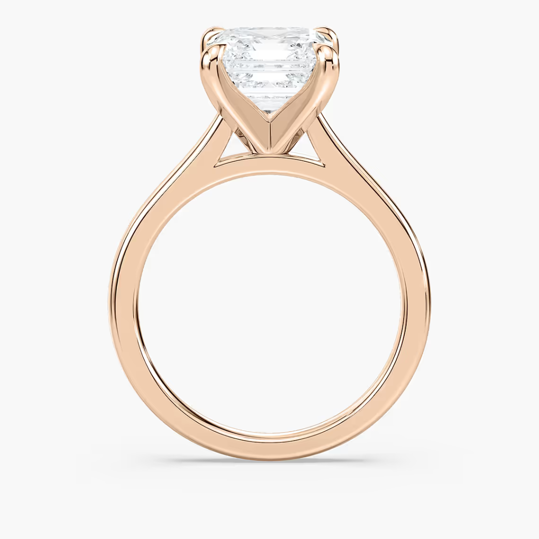 Asscher Dior Claw Prong Solitaire Stackable