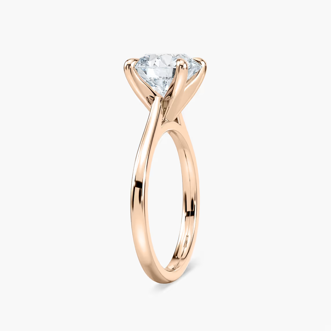 *Round Dior Claw Prong Solitaire Stackable