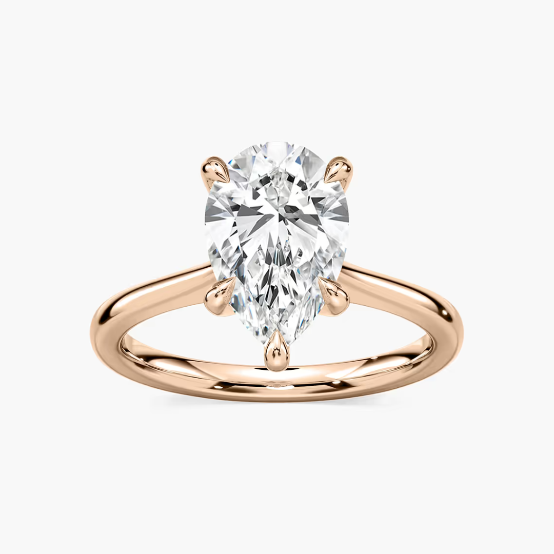 Pear Dior Claw Prong Solitaire Stackable