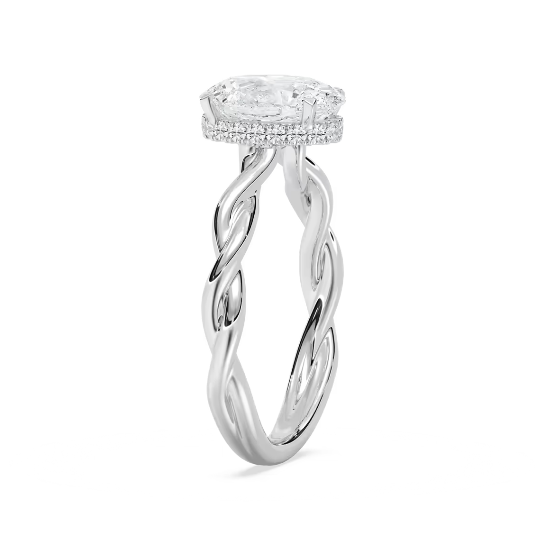 *Oval Eleanor Hidden Halo Twist