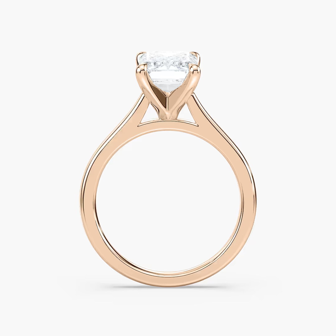 *Emerald Dior Claw Prong Solitaire Stackable
