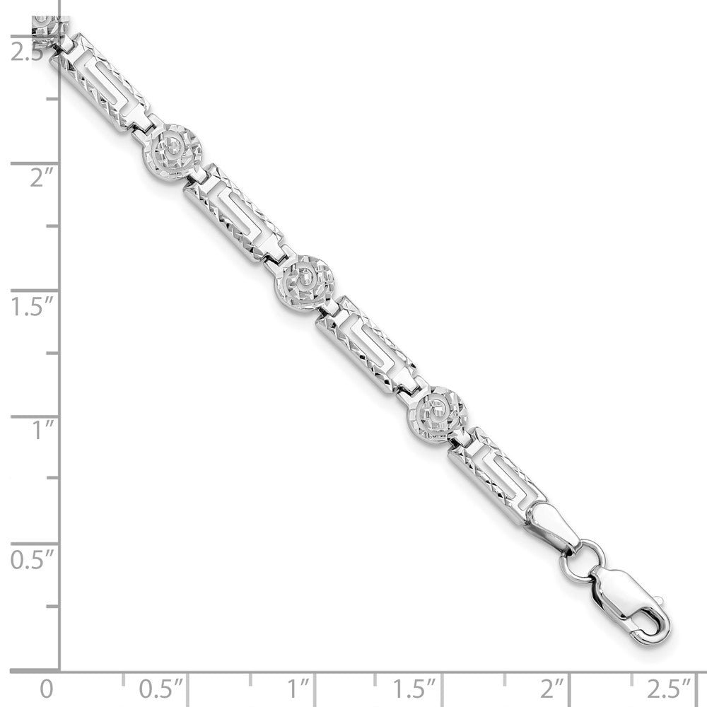 14K White Gold Diamond-cut Bracelet