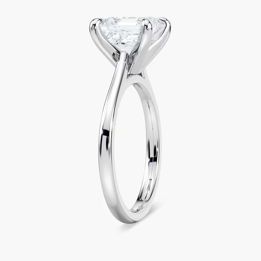 Asscher Dior Claw Prong Solitaire Stackable