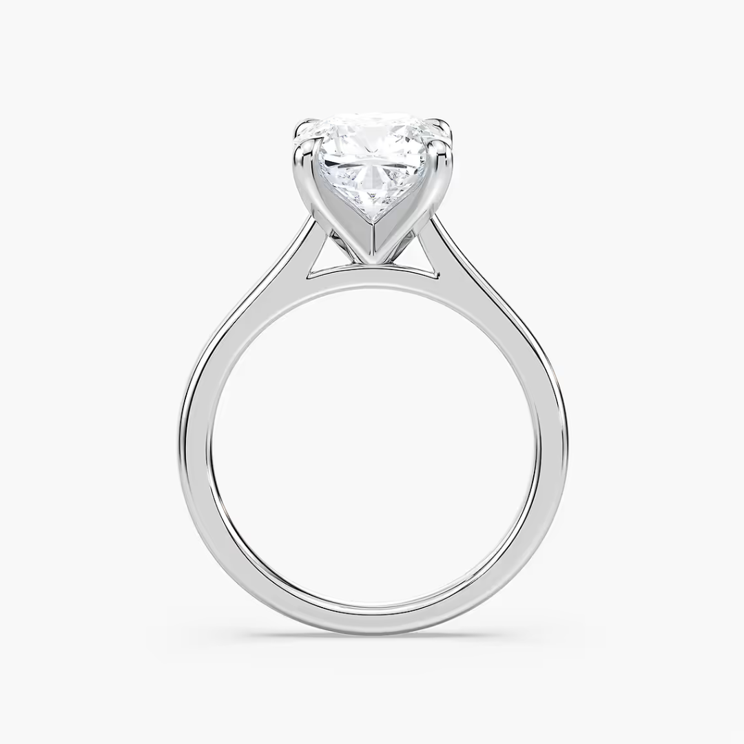 *Cushion Dior Claw Prong Solitaire Stackable